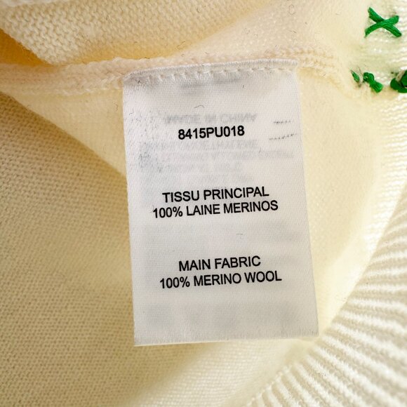 Carven “Cross Stitch” Merino Wool Knit in Ivory, Size S (fits like XS/S) - Picture 5 of 10